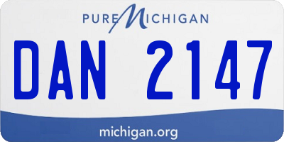 MI license plate DAN2147