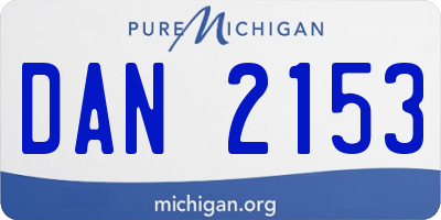 MI license plate DAN2153