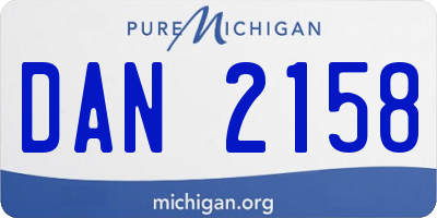 MI license plate DAN2158