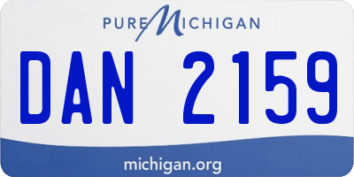 MI license plate DAN2159