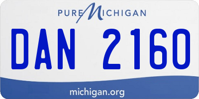 MI license plate DAN2160