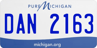 MI license plate DAN2163