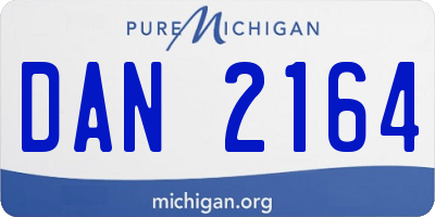 MI license plate DAN2164