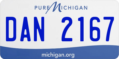 MI license plate DAN2167