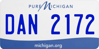 MI license plate DAN2172
