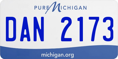MI license plate DAN2173