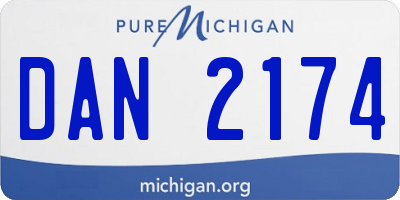 MI license plate DAN2174
