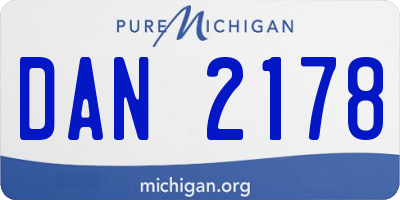 MI license plate DAN2178