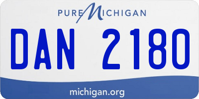 MI license plate DAN2180