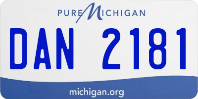 MI license plate DAN2181