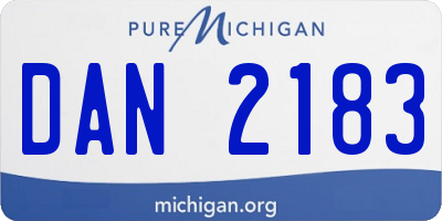 MI license plate DAN2183