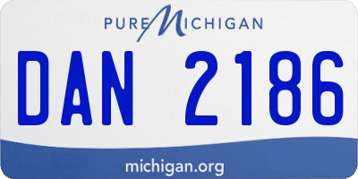 MI license plate DAN2186