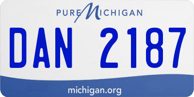 MI license plate DAN2187