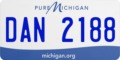 MI license plate DAN2188