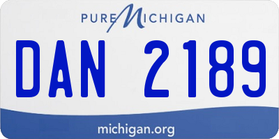MI license plate DAN2189