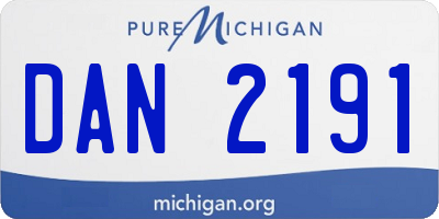 MI license plate DAN2191
