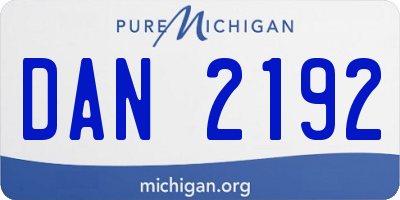 MI license plate DAN2192