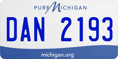 MI license plate DAN2193