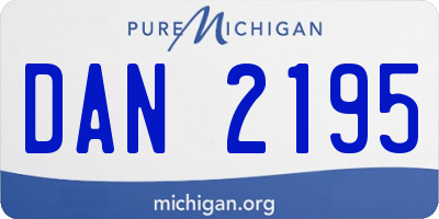 MI license plate DAN2195