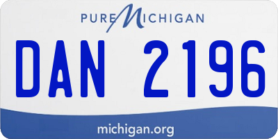 MI license plate DAN2196