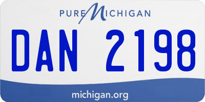 MI license plate DAN2198