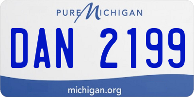MI license plate DAN2199