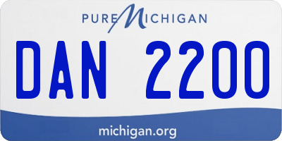 MI license plate DAN2200