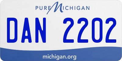 MI license plate DAN2202