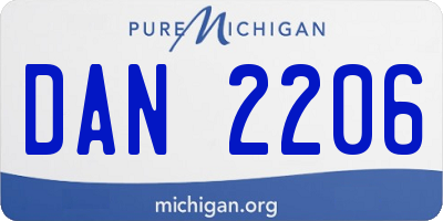 MI license plate DAN2206