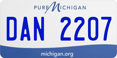 MI license plate DAN2207