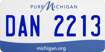 MI license plate DAN2213