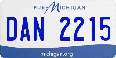 MI license plate DAN2215