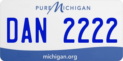 MI license plate DAN2222