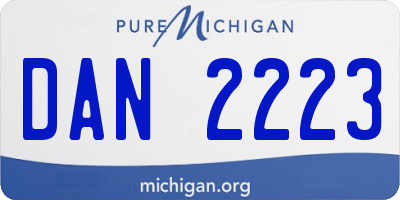 MI license plate DAN2223