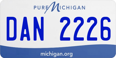 MI license plate DAN2226