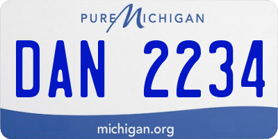 MI license plate DAN2234