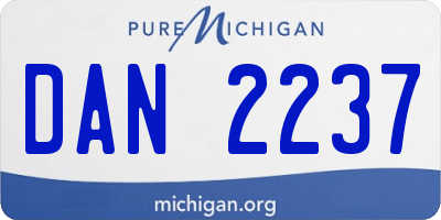 MI license plate DAN2237