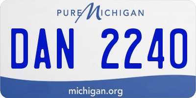 MI license plate DAN2240