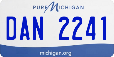 MI license plate DAN2241