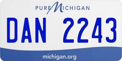 MI license plate DAN2243