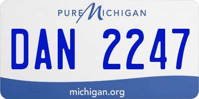 MI license plate DAN2247