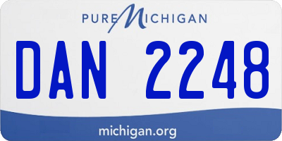 MI license plate DAN2248