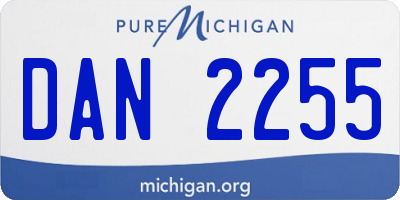 MI license plate DAN2255