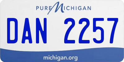 MI license plate DAN2257