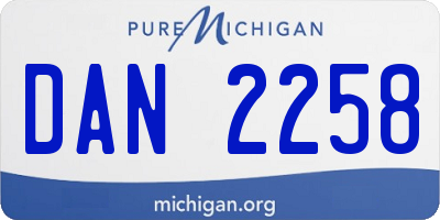 MI license plate DAN2258