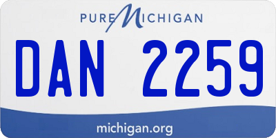 MI license plate DAN2259