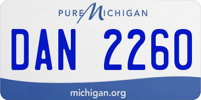 MI license plate DAN2260