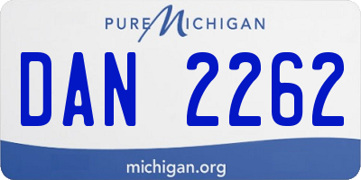 MI license plate DAN2262