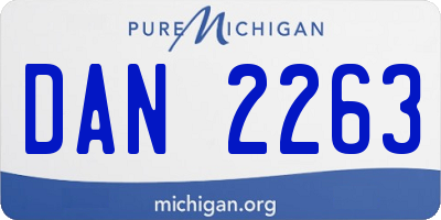 MI license plate DAN2263