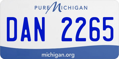 MI license plate DAN2265